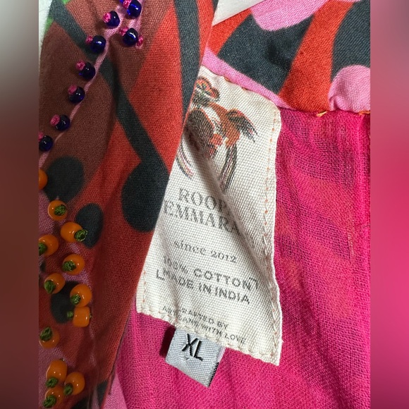 Roopa Pemmaraju X Anthropologie Floral Maxi Halter Beaded Colorful Dress Size XL - Picture 11 of 17